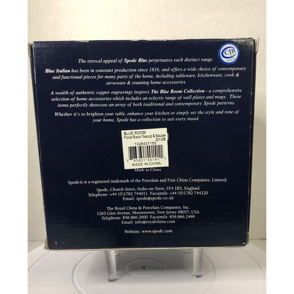 The Spode Blue Room Collection Botanical Teacup and Saucer - Picture 11 of 11